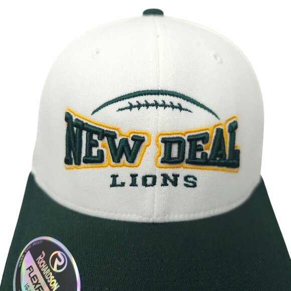 New Deal Lions L/XL Cap Back Mesh Embroidered Logo Flex Fit Trucker Baseball Hat - Picture 9 of 14